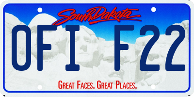 SD license plate 0FIF22