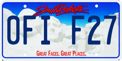 SD license plate 0FIF27