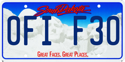 SD license plate 0FIF30