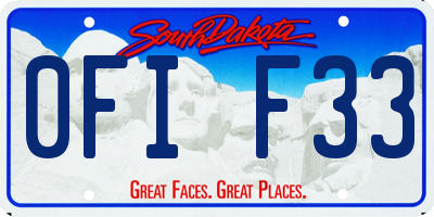 SD license plate 0FIF33