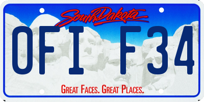 SD license plate 0FIF34