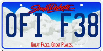 SD license plate 0FIF38