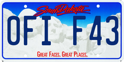 SD license plate 0FIF43