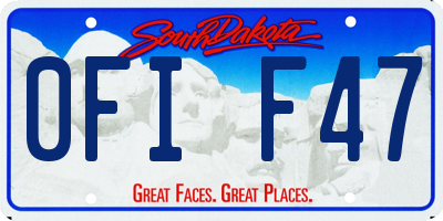 SD license plate 0FIF47