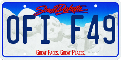 SD license plate 0FIF49