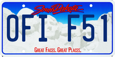SD license plate 0FIF51