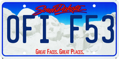 SD license plate 0FIF53