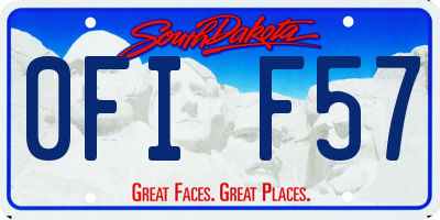 SD license plate 0FIF57