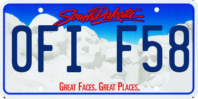 SD license plate 0FIF58