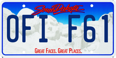 SD license plate 0FIF61