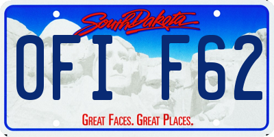 SD license plate 0FIF62