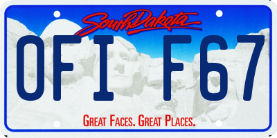 SD license plate 0FIF67