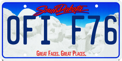SD license plate 0FIF76