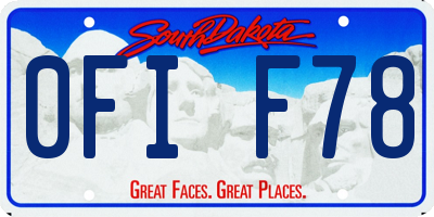 SD license plate 0FIF78