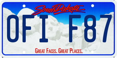 SD license plate 0FIF87