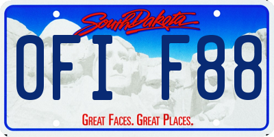 SD license plate 0FIF88