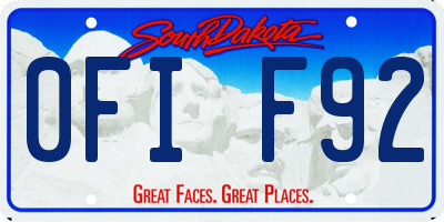 SD license plate 0FIF92