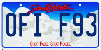 SD license plate 0FIF93