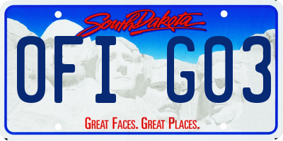SD license plate 0FIG03