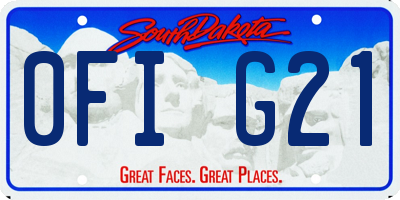 SD license plate 0FIG21