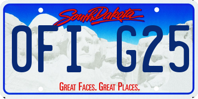 SD license plate 0FIG25