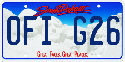 SD license plate 0FIG26