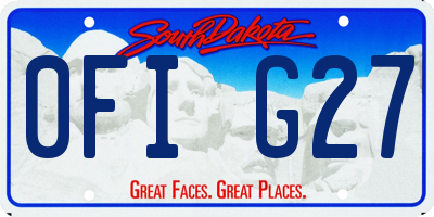 SD license plate 0FIG27