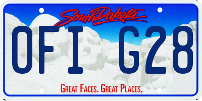 SD license plate 0FIG28