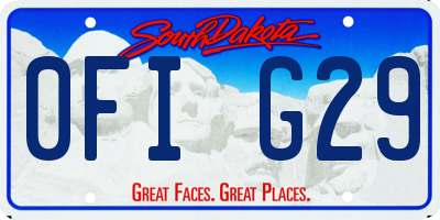 SD license plate 0FIG29