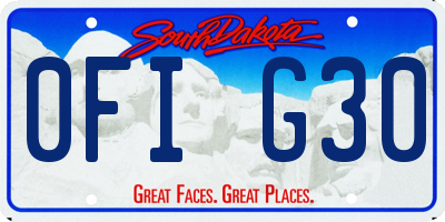 SD license plate 0FIG30
