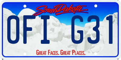 SD license plate 0FIG31