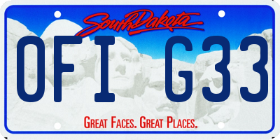 SD license plate 0FIG33