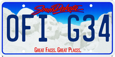 SD license plate 0FIG34