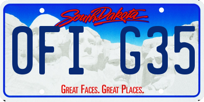 SD license plate 0FIG35