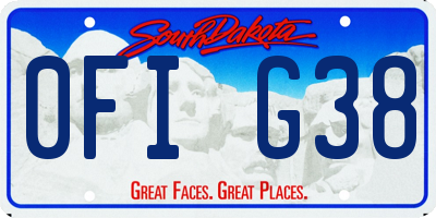SD license plate 0FIG38