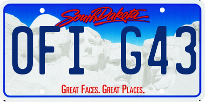 SD license plate 0FIG43