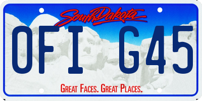 SD license plate 0FIG45