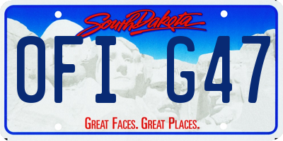 SD license plate 0FIG47