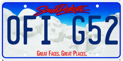 SD license plate 0FIG52