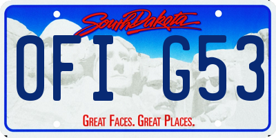 SD license plate 0FIG53