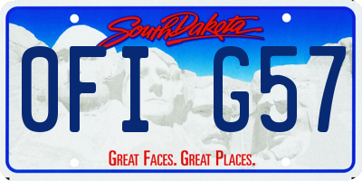 SD license plate 0FIG57