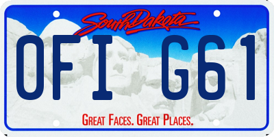 SD license plate 0FIG61
