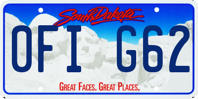 SD license plate 0FIG62