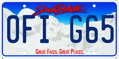 SD license plate 0FIG65