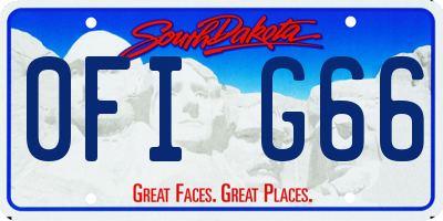 SD license plate 0FIG66