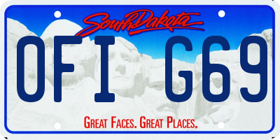 SD license plate 0FIG69