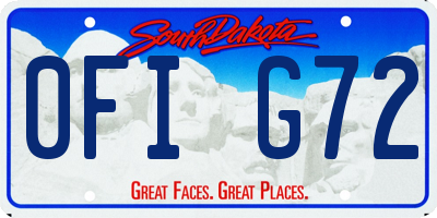 SD license plate 0FIG72