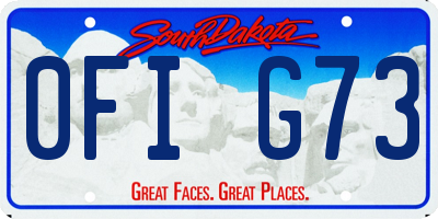 SD license plate 0FIG73