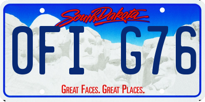 SD license plate 0FIG76
