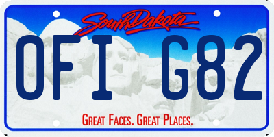 SD license plate 0FIG82
